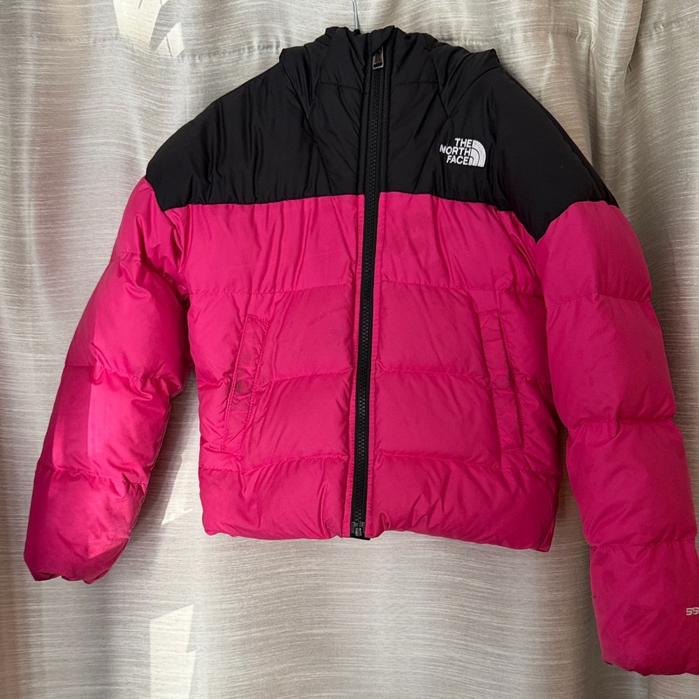 The North Face Kids Pink and Black Puffer Jacket